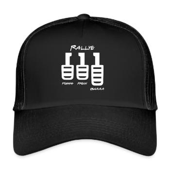 Rallye Car Racing Motorsport Sportscar Car Three - Trucker Cap - black/black - Front