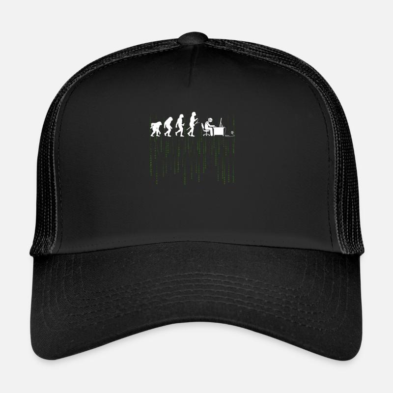 Evolution Ordinateur Détrissement Bürarbeit Cadeau - Casquette trucker  - noir/noir
