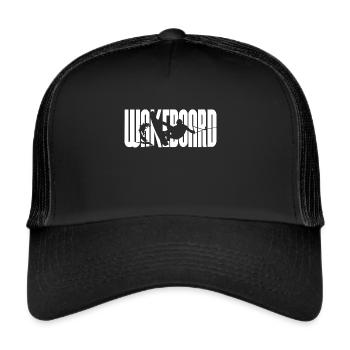 Retro Wakeboard Silhouette Wakeboarder Wakeboard - Trucker Cap - black/black - Front