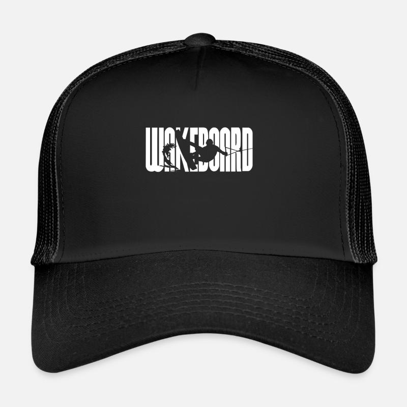 Retro Wakeboard Silhouette Wakeboarder Wakeboard Trucker Cap