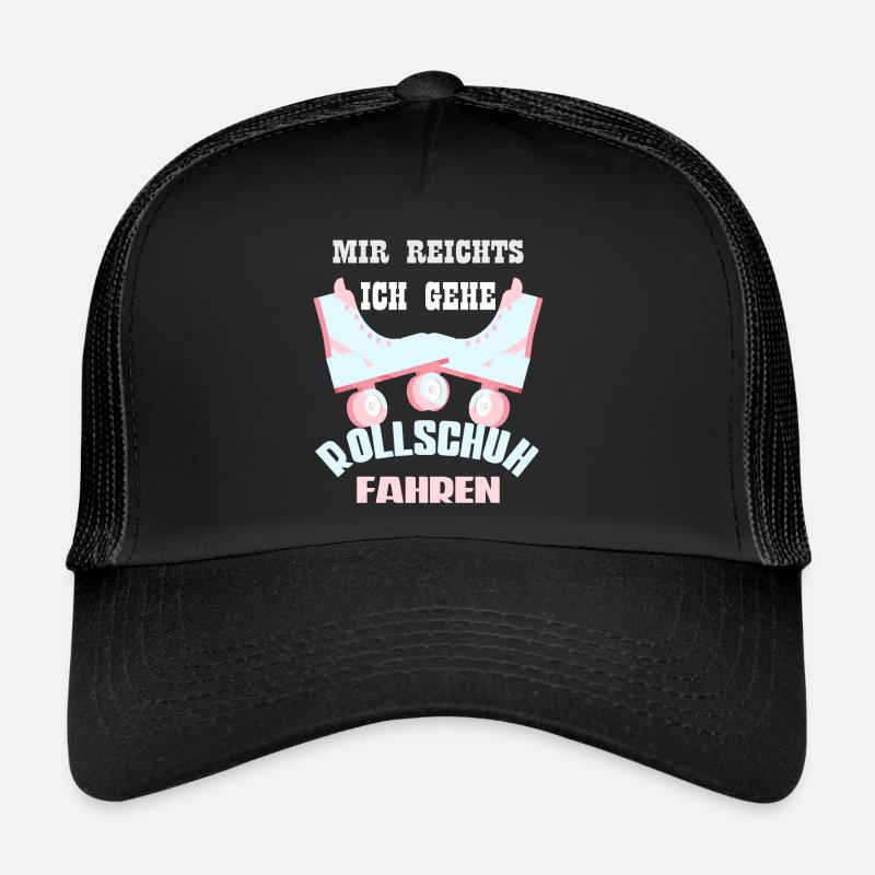 Rollschuh Rollschuhe Rollschuhlaufen Geschenk - Trucker Cap - Schwarz/Schwarz