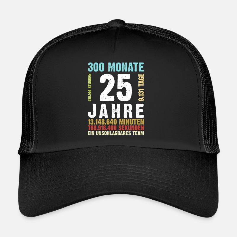 Mariage d’argent 25 ans anniversaire de mariage Rétro Style Casquette trucker 