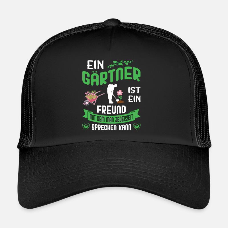 Gartenbau Gärtner Garten Gartenarbeit Sprüche - Trucker Cap - Schwarz/Schwarz