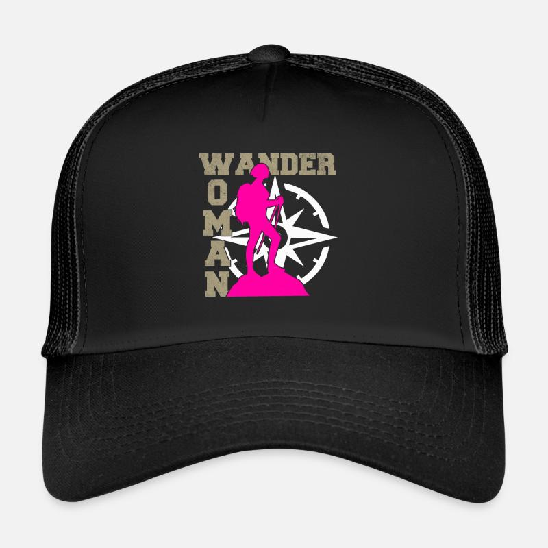 Ich bin eine Wander Woman - Trucker Cap - Schwarz/Schwarz