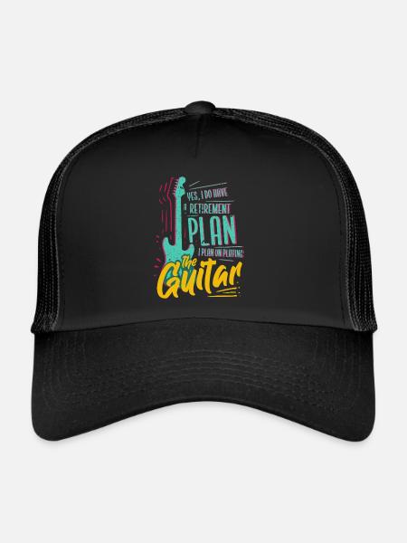My retirement Plan is playing the Guitar - Casquette trucker  - noir/noir - Devant