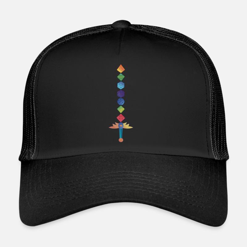 Polyhedral Dice Sword Fantasy Role-Playing Game Trucker Cap