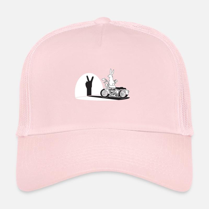 Hi Motorcycle Humor Shadow Chinese Rabbit Main Moto Trucker Cap