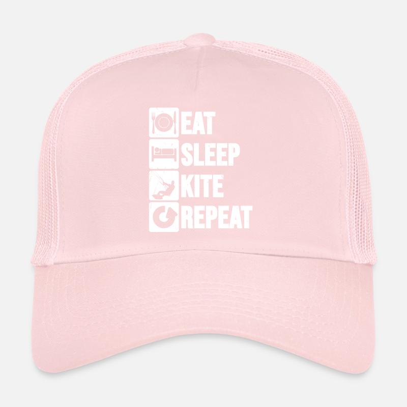 Eat Sleep Kite Repeat Funny Kitesurf Shirt Trucker Cap