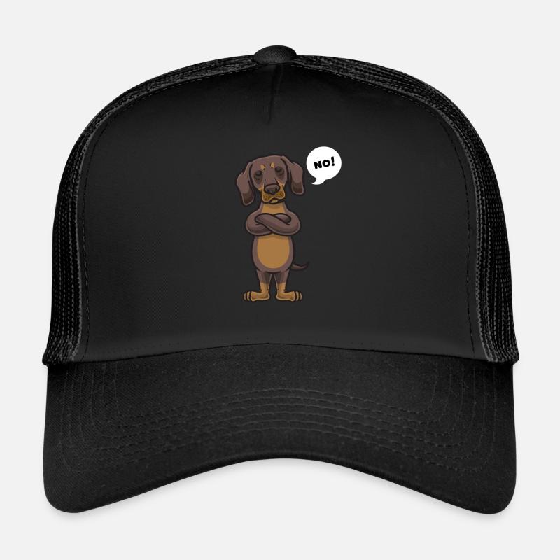 Têtu teckel teckel cadeau - Casquette trucker  - noir/noir