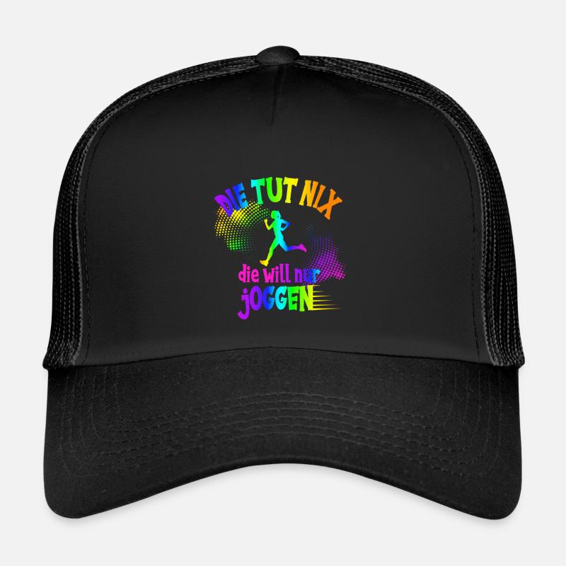 Läuferin, die tut nix, die will nur joggen, Jogger - Trucker Cap - Schwarz/Schwarz