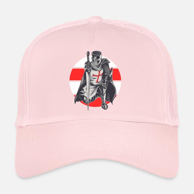 Knight Red White Templer order medieval armor Trucker Cap