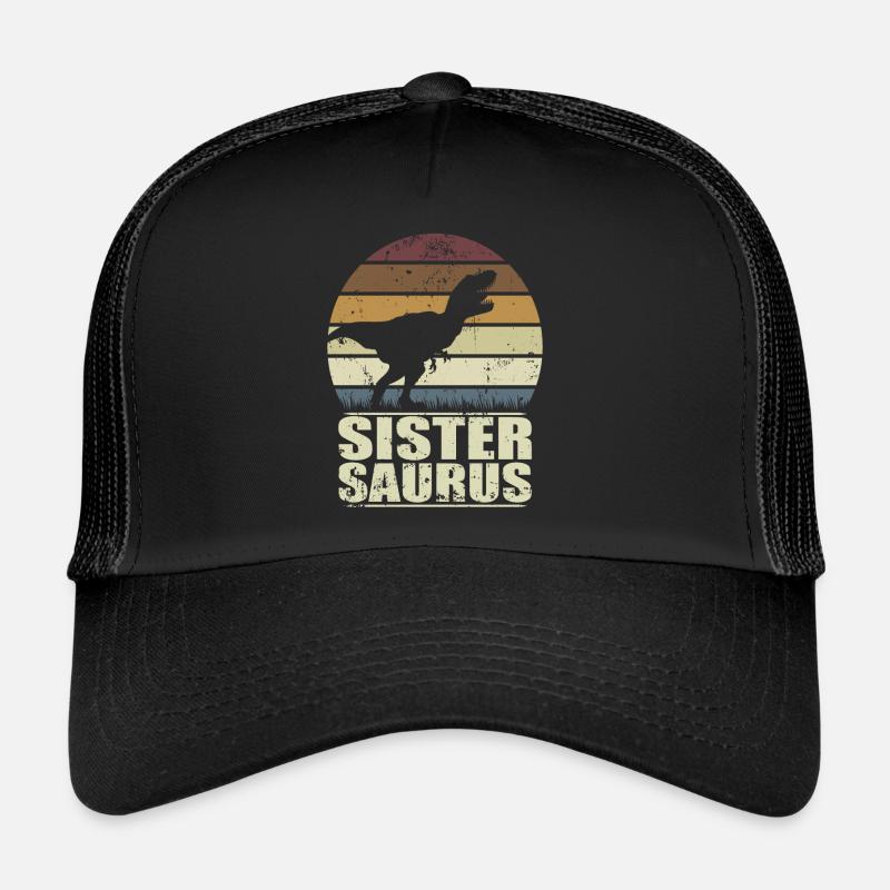 SisterSaurus Rex Dinosaur Dino Sister Saurus Trucker Cap