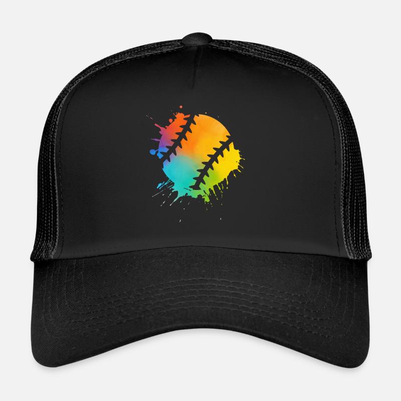 Baseball Spieler Baseballer Farbklecks - Trucker Cap - Schwarz/Schwarz
