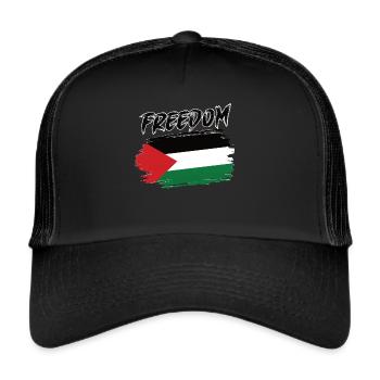 Palestine Flag For Palestinians - Trucker Cap - black/black - Front