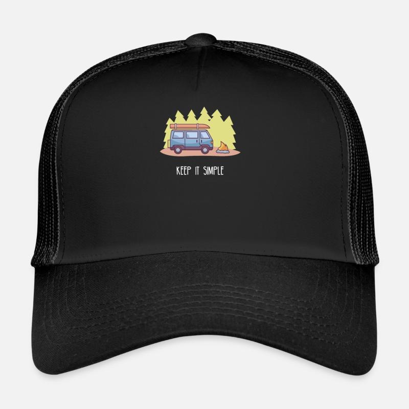 Keep it Simple I Camping Van Camping Motif Casquette trucker 