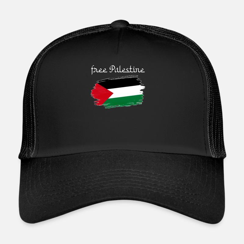 Palestine Arab Flag Freedom Gift - Trucker Cap - black/black