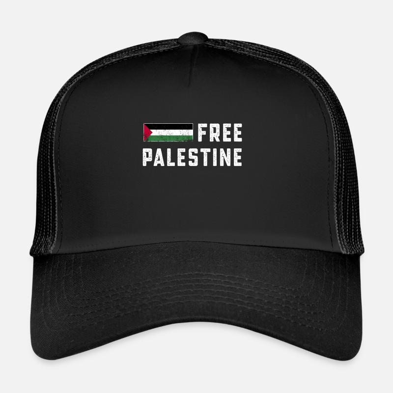 Free Gaza Palestine Flag Arabic distressed Trucker Cap