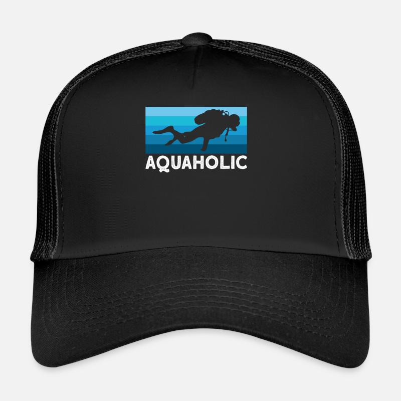 Aquaholic Scuba plongeur Apnée Plongée plongée - Casquette trucker  - noir/noir