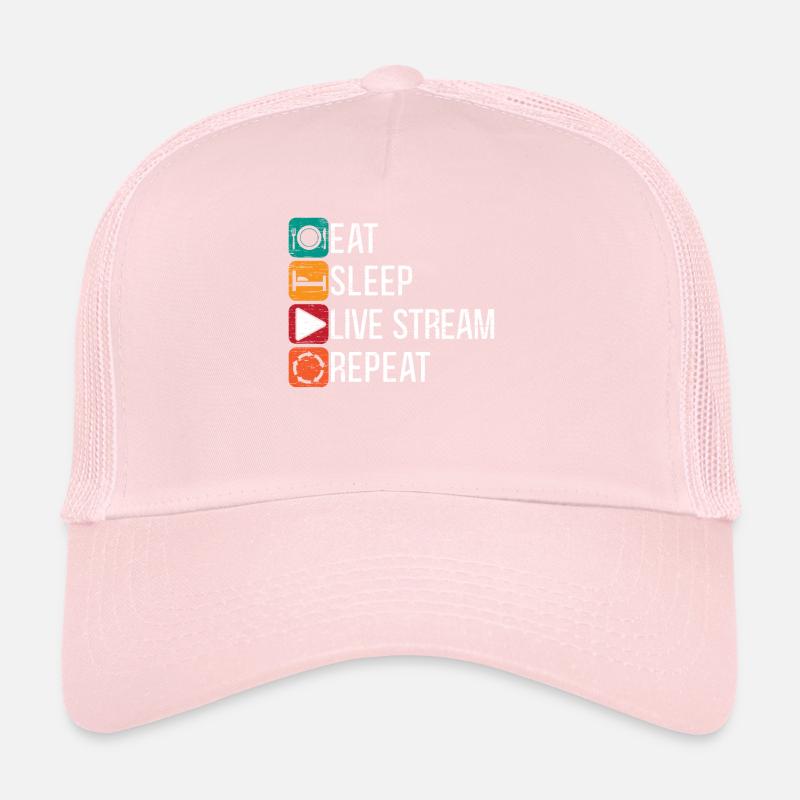 Eat Sleep Live Stream Repeat Online Streaming Casquette trucker 