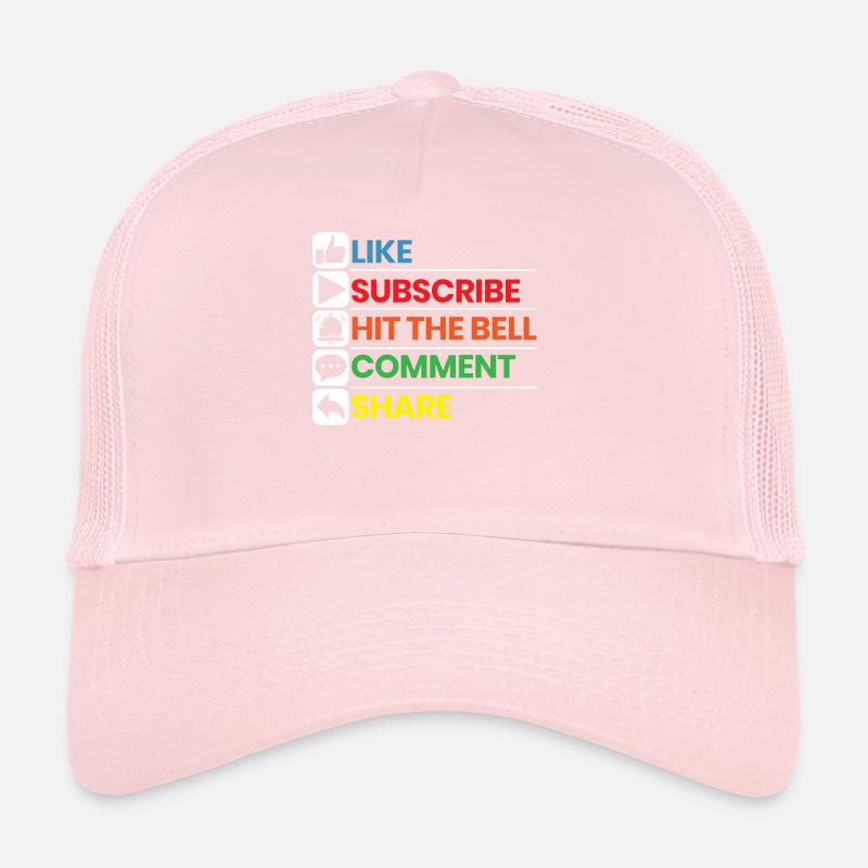 Comme Abonnez-vous Appuyez sur le bell commentaire partage Streamer Casquette trucker 