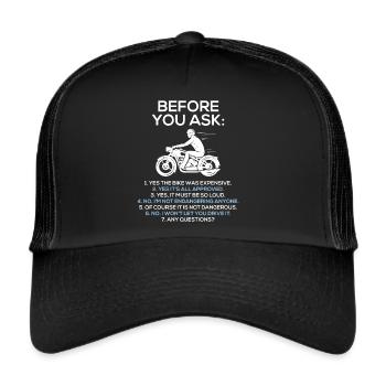Before You Ask Motorcycle Rider Motorbike - Casquette trucker  - noir/noir - Devant