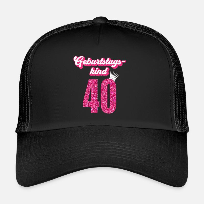 40. Geburtstag 40 Jahre 40er Geburtstagskind - Trucker Cap - Schwarz/Schwarz