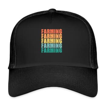 Cool Vintage Farmer Retro Farm Life Farming Colorful - Trucker Cap - black/black - Front