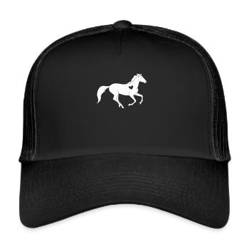 Horse Heart Horseshoe Rider Rider Riding Love - Trucker Cap - black/black - Front