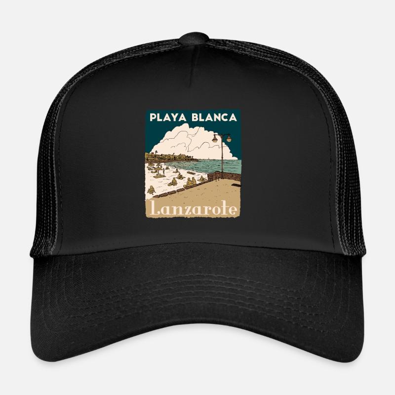 PLAYA BLANCA LANZAROTE - Trucker Cap - Schwarz/Schwarz