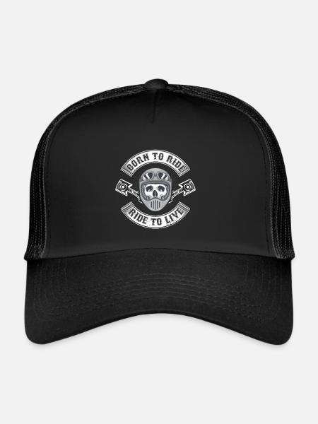 Moto - Casquette trucker  - noir/noir - Devant