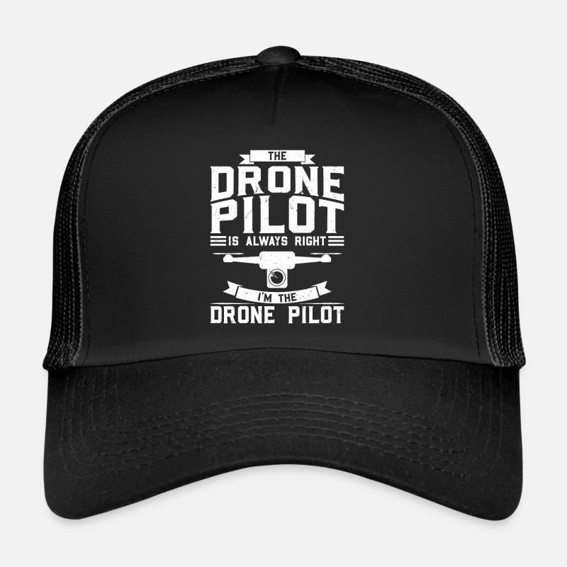 Drone pilote Drone Cadeau Pilote - Casquette trucker  - noir/noir