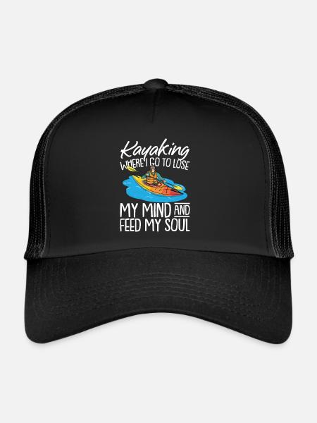 Funny canoe kayak rowing and paddle sport saying - Trucker Cap - black/black - Front