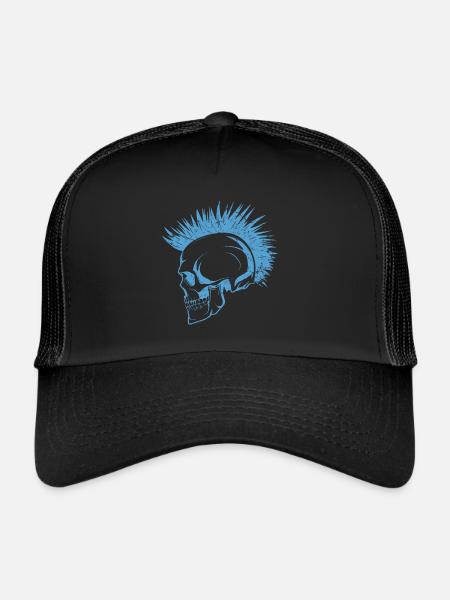 Punk du crâne - Casquette trucker  - noir/noir - Devant