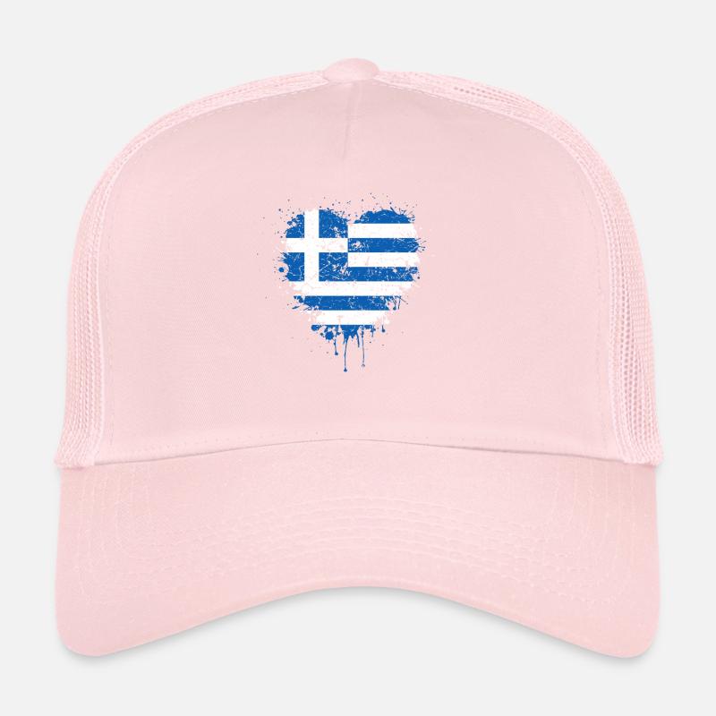 Grèce Drapeau coeur Casquette trucker 