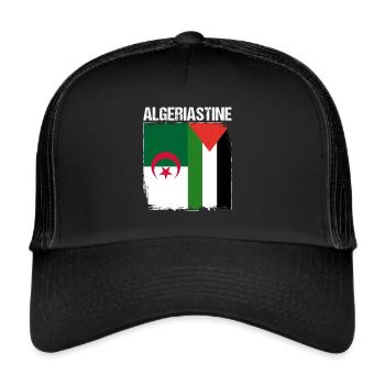 Algeriastine Palestine Free Palestine Algeria - Trucker Cap - black/black - Front