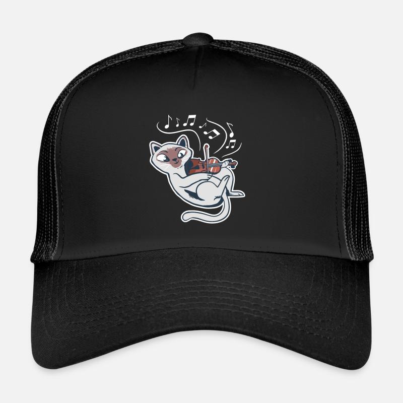 Doux chat joue violon violon Casquette trucker 