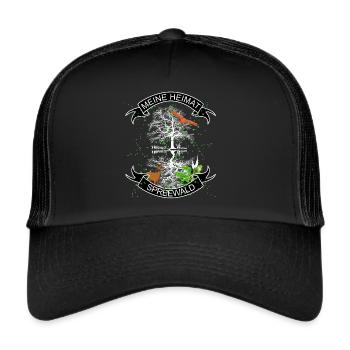 Mein Spreewald - meine Heimat, Natur Design - Trucker Cap - Schwarz/Schwarz - Vorne