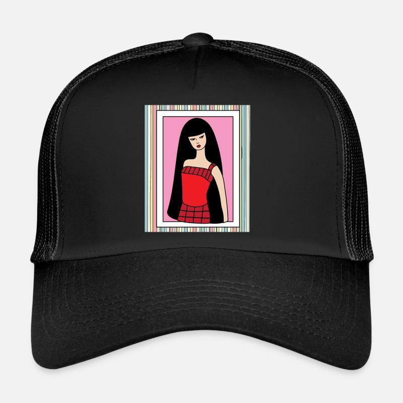 Poupée rétro coloré Casquette trucker 