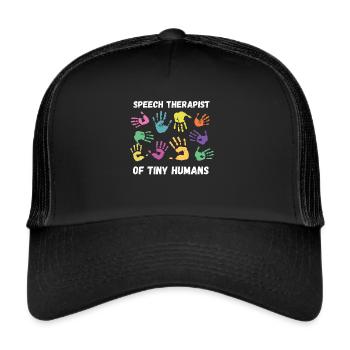 Logopäde Speech für SLP Sprachtherapeut - Trucker Cap - Schwarz/Schwarz - Vorne