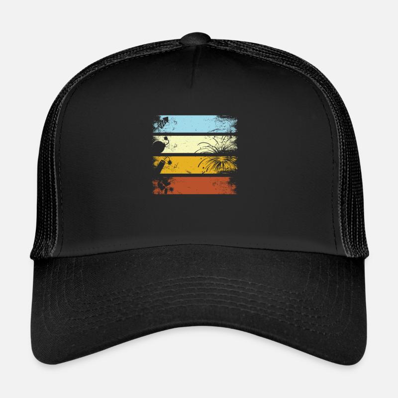Vintage Fireworks New Year's Eve Pyrotechnics Gift Casquette trucker 
