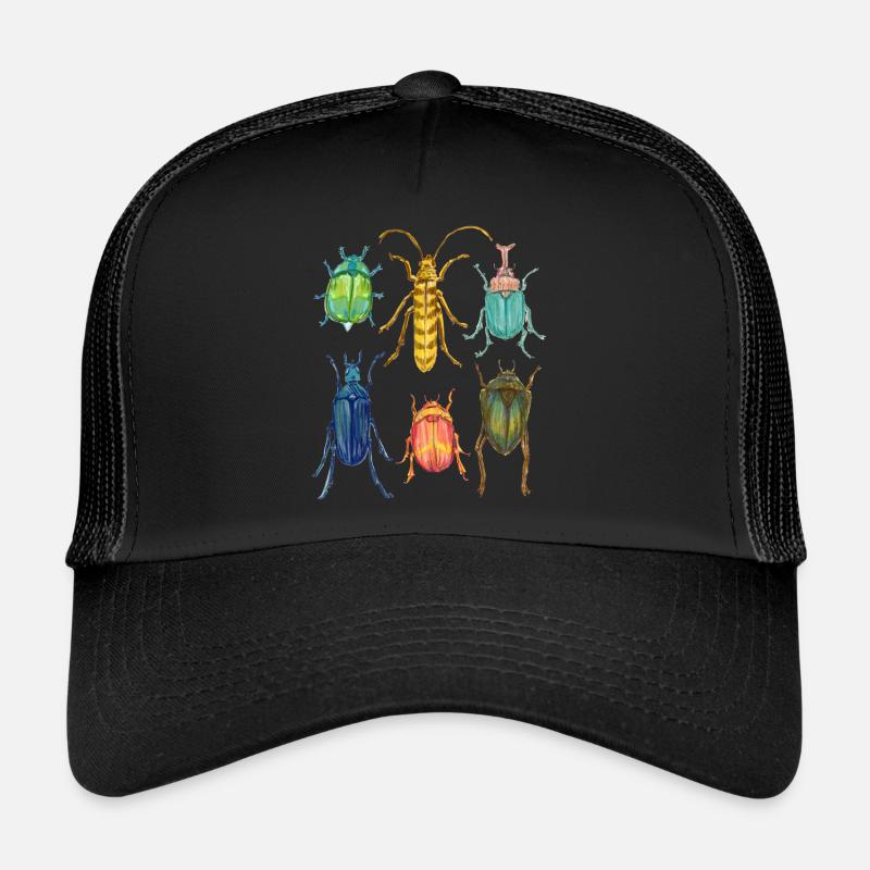 Colorful beetle collection - Trucker Cap - black/black
