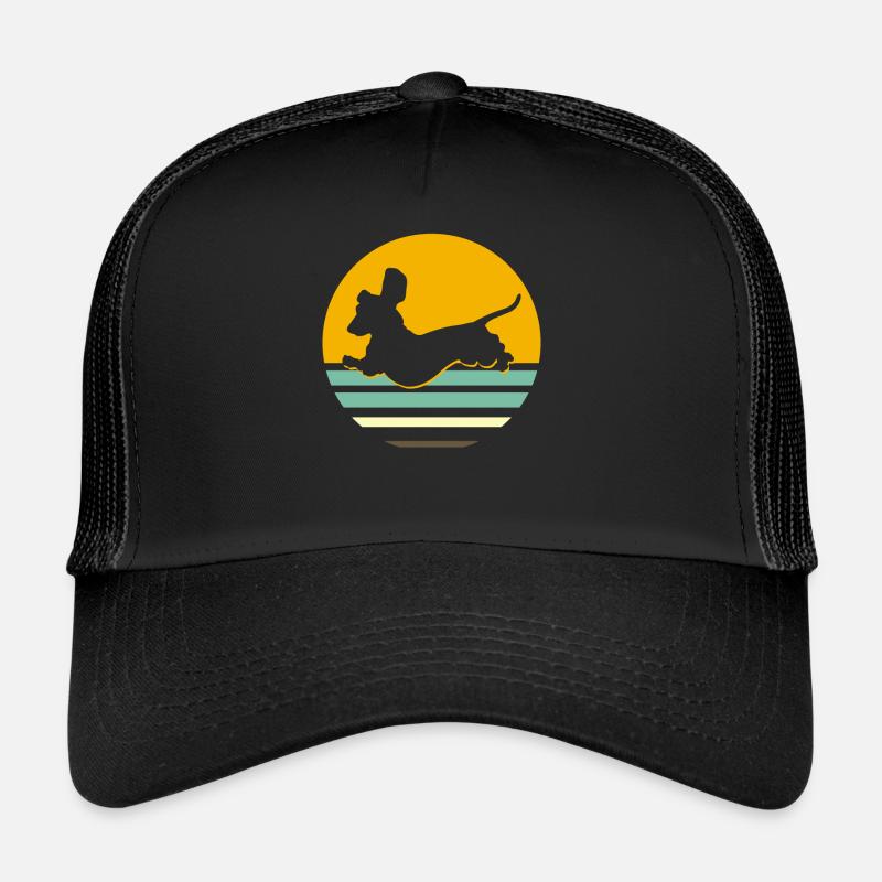 Retro Dackel Dackelhund Hund Silhouette Geschenk Trucker Cap