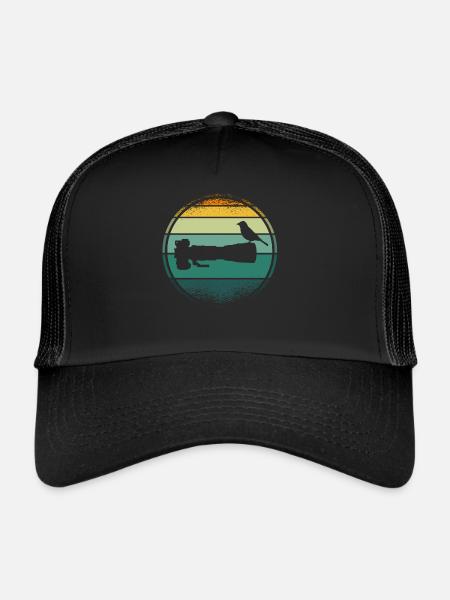 Photographie de nature | Long objectif | Oiseau avant la - Casquette trucker  - noir/noir - Devant