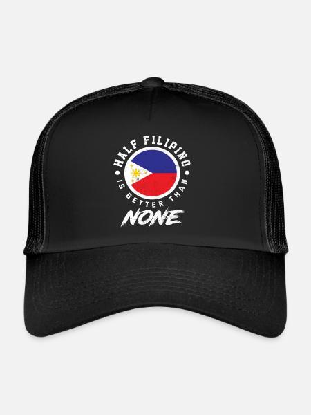 Philippines Origine Semi-Filipino Filipina - Casquette trucker  - noir/noir - Devant