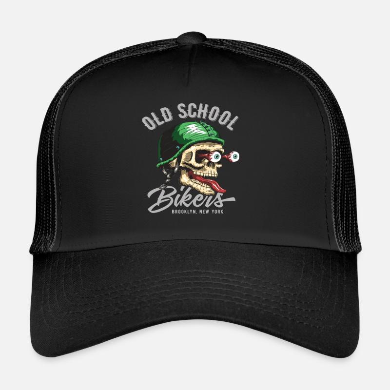Oldschool Biker cool Biker - Casquette trucker  - noir/noir