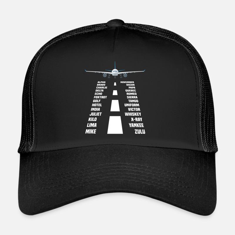 Flugzeug Pilot phonetisches Alphabet Trucker Cap