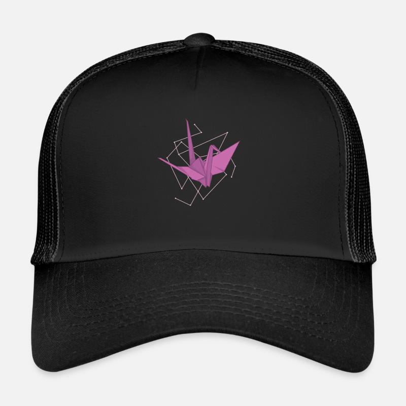Origami Kranich als Papierform Trucker Cap
