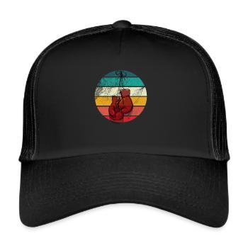 Boxing Boxer Retro Boxing Gloves - Trucker Cap - black/black - Front