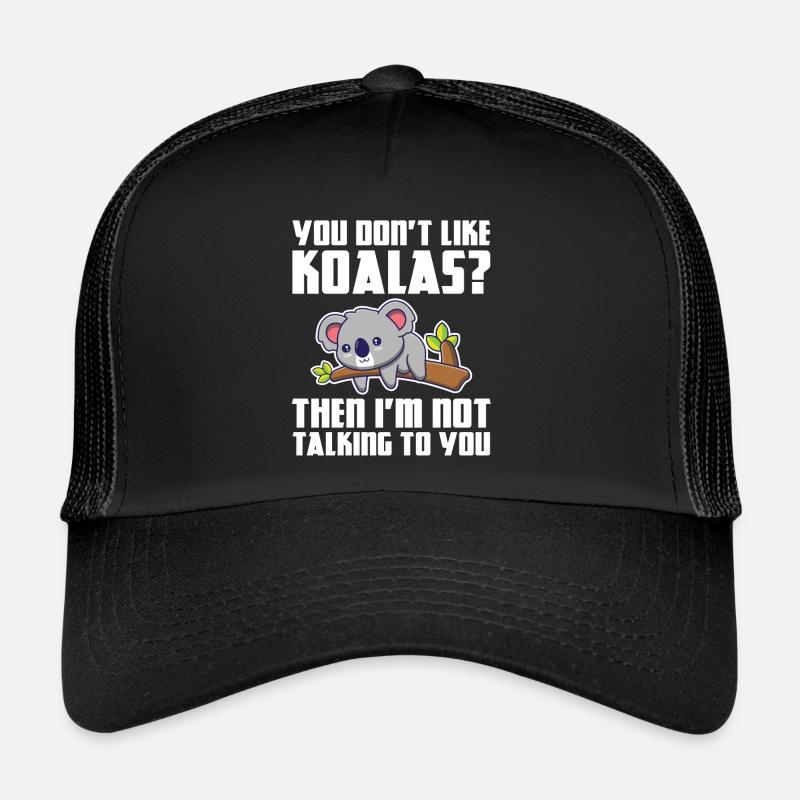 Koala Koalas Koalabär Geschenk - Trucker Cap - Schwarz/Schwarz