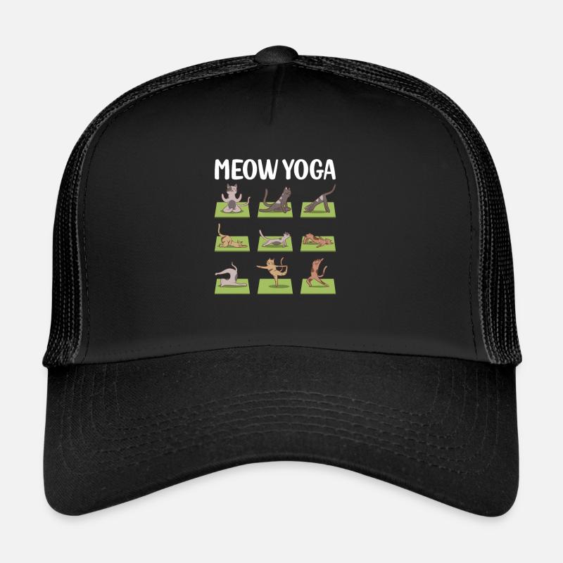 Funny Cats Yoga Postures - Trucker Cap - black/black